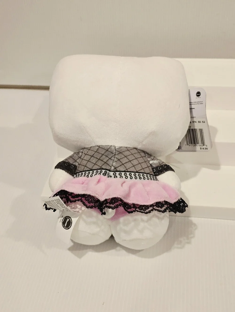 Hello Kitty Punk Halloween with Black Skeleton Bow Stuffed Animal Plush New